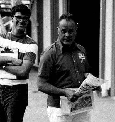 Pete Vercauteren with a copy of Midwest Racing News